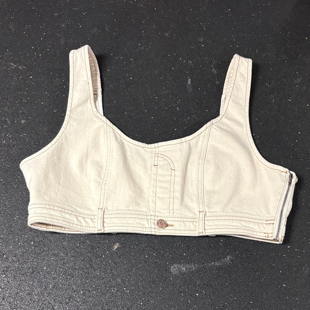 Wild Fable Cream Cropped Tank Top